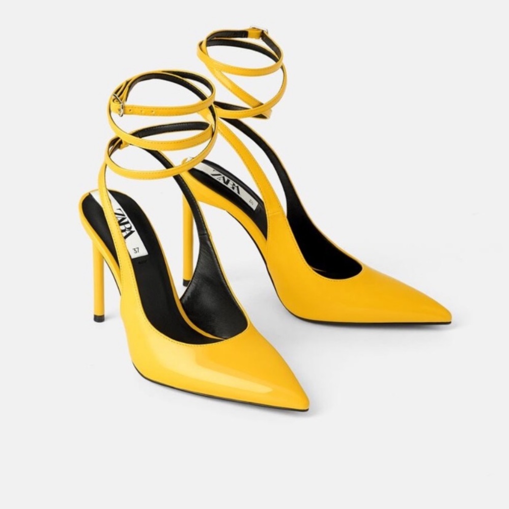 NWT Zara faux patent leather slingback heels